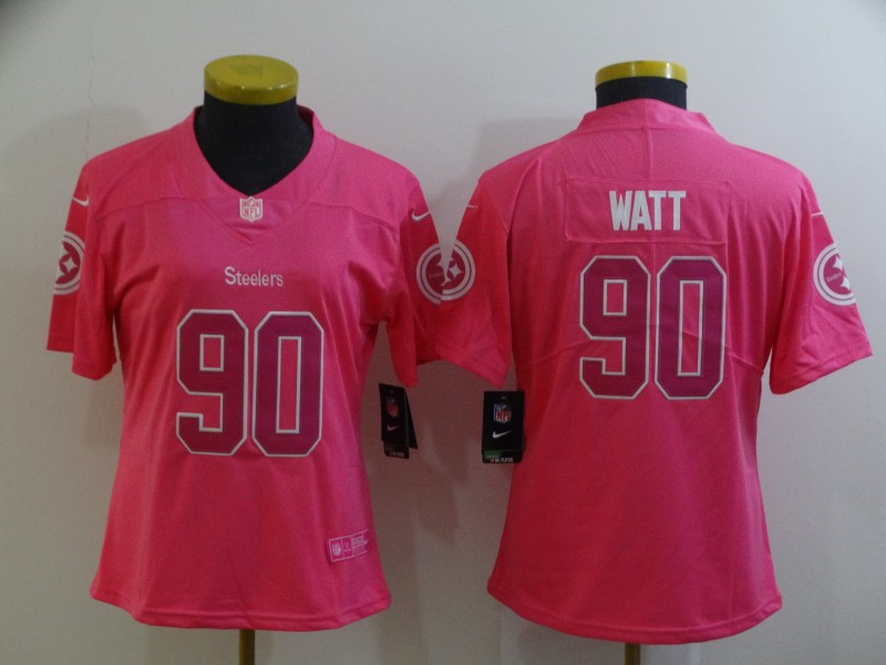 Toddlers Pittsburgh Steelers #90 T. J. Watt Pink Vapor Untouchable Limited Stitched Jersey